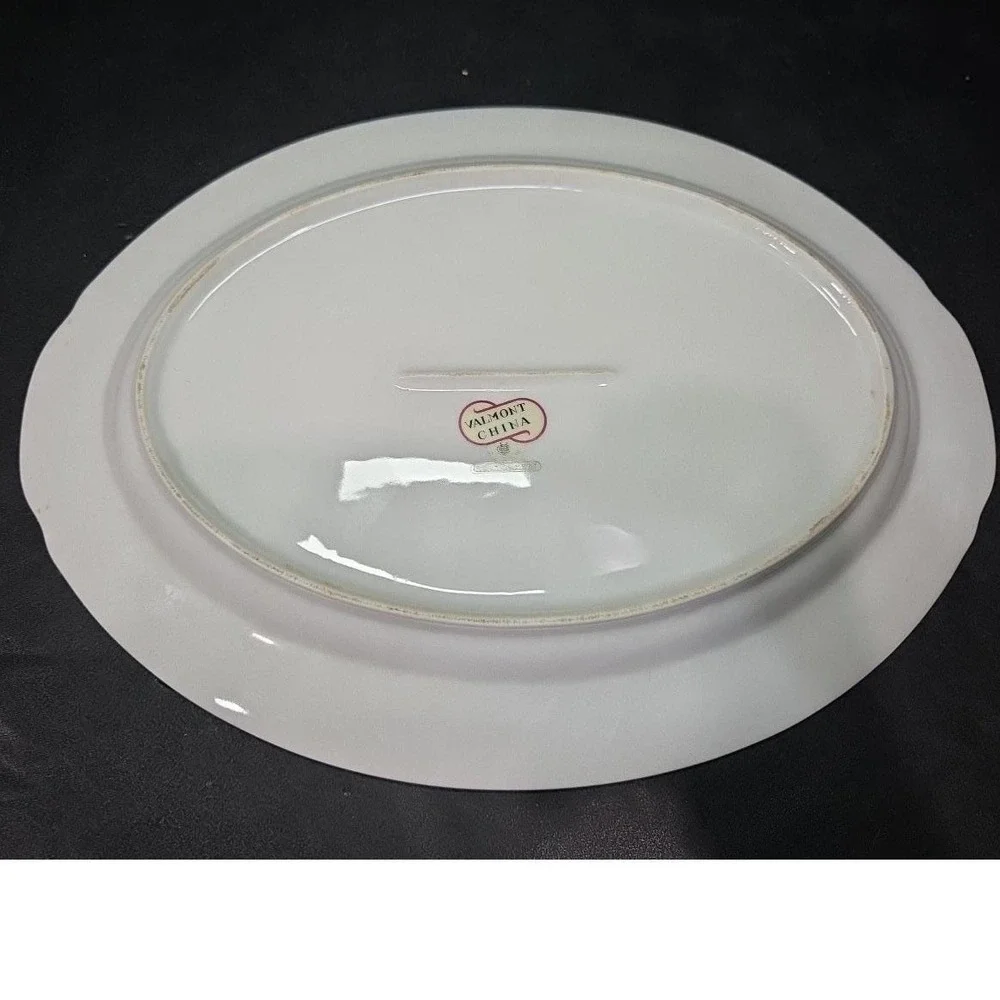 Valmont China Royal Wheat Oval Serving Platter, Vintage Patterned Serveware Dish